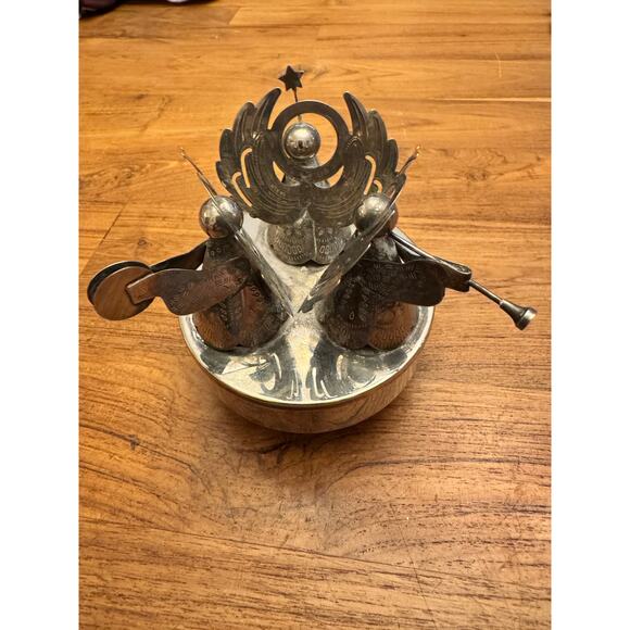 Silver Plated Angle Music Box Vintage - Picture 3 of 4